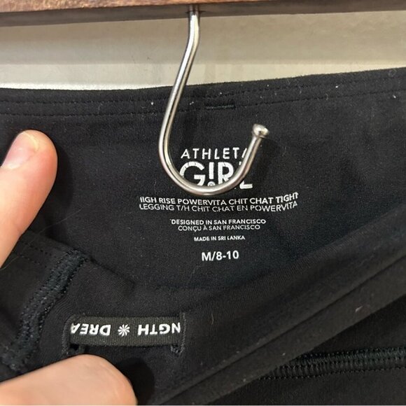 Athleta Girl High Rise Powervita Chit Chat Tight Black Leggings Youth Size 8/10 - Picture 3 of 5